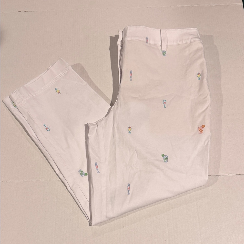 Talbots White Slim Perfect Crop Pants